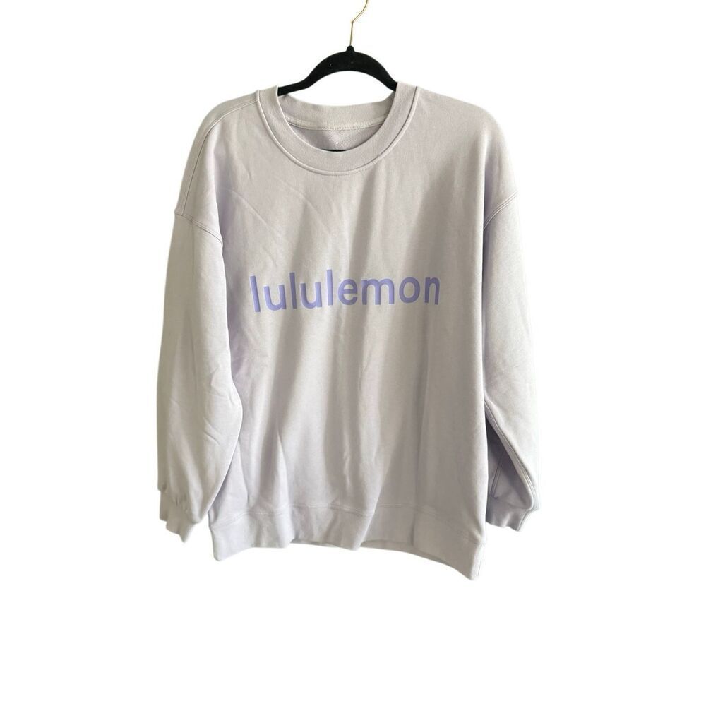 Lululemon Womens Light Gray Perfectly Oversized Crew Graphic Sweatshirt Size XL - Picture 4 of 10